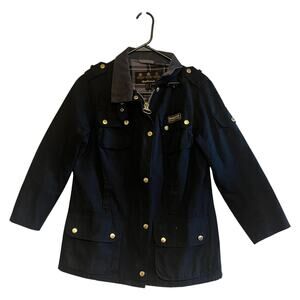 Barbour International Waxed Jacket Black Size 8